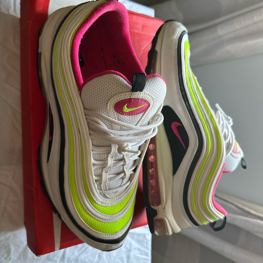 Nike Air Max 97 in White, Pink, and Black